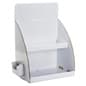 Countertop Cardboard Display, 2 Tiers, Removable Header, Side Brochure Pocket - White