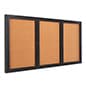 72 x 36 Enclosed Cork Board with 3 Locking Doors - Black or Silver