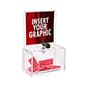 Recycled Acrylic Donation Box, Lockable, 6 x 6 Header - Clear
