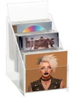 CD Holder: 3 Tiered with Sign Holder cd holder