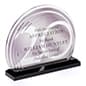 8.25 x 7.75 Half Moon Acrylic Trophy, 2-Sided Custom Printed with Base-Clear/Black