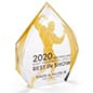 5.5 x 7 Diamond Cut Acrylic Trophy, Two-Sided Full-Body Custom Print - Clear