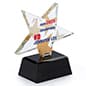 5 x 5.50 Star Glass Award w/ Gift Box, 2-Sided Full-Color Custom Graphics - Clear
