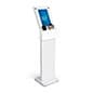 Charging Kiosk for Floor w/ 8.5 x 11 Sign Holder, 3 Cables, 5 Device Capacity – White