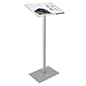 Acrylic Podium for Floor, Aluminum Pole & Base - Clear & Silver