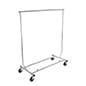 Collapsible Clothing Rack with Adjustable Hangrail, Caster Wheels