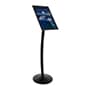 Floor Standing Sign Holder, Snap Open Frame, Curved Post