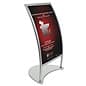 24" x 36" Floor Standing Poster Holder, Curved Frame, Top Loading - Silver