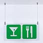 Ceiling Hanging Cable System, (2) Ceiling Mounts, (2) Clamps & (2) Cables - Silver
