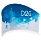 8' Trade Show Display with Custom Graphics, Curved, Double Sided, Portable