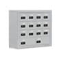 4 Tier Lockers w/ 14 Cell Phone Slots, Resettable Combination Lock, Aluminum - Silver
