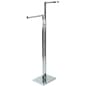 Clothing Rack with 2 Faceout Hooks, Adjustable Height - Chrome