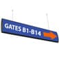 30 x 5.75 Hanging Office Sign Holder with Front-loading Design, Double-sided - Black