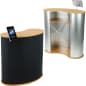 40"w Portable Counter with Black Clamp-on iPad Enclosure, Bean Shaped