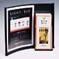 8.5" x 11" Countertop Sign Holder with Pamphlet Holder, Concave Design - Black
