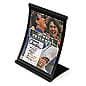 8.5 x 11 Sign Holder for Tabletop with Curved Frame, Magnetic Lens - Black