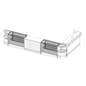 Retail Counter Configuration w/ 6 Components, White Finish & Tempered Glass Shelves