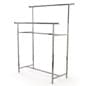 Tiered Clothing Rack with (2) Independently Height-Adjustable Crossbars - Chrome
