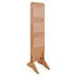 3-Tiered Wooden Literature Floor Stand, Double-Sided, 6 Pockets - Natural