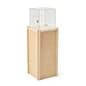 Wooden Ballot Box w/ Recycled Acrylic Topper, Locking, Floor Standing - Natural