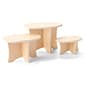 Wooden Tabletop Risers, Set of 3 Various Sizes, Portable, Flat Pack Build - Natural