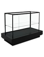 56" Display Showcase w/Locking Door, Adjustable Shelf and LED Light Bar Illuminated display case with a max weight capacity of 100 pounds