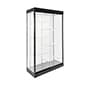LED Glass Display Cabinet w/ Split Adjustable Shelves, LED Lights, and Locking Door