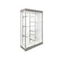 LED Glass Display Cabinet w/ Split Adjustable Shelves, LED Lights, and Locking Door