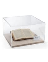 Presentation-Quality Tabletop Display Case with Linen Base Book Display Inside Presentation-Quality Tabletop Display Case