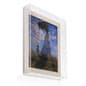 Wall Mounted Exhibit Case w/ Linen Backing, Acrylic Vitrine - Tan