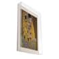 Wall Mounted Exhibit Case w/ Linen Backing, Acrylic Vitrine - Tan