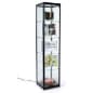 15.5" Glass Display Case, Adjustable Shelves, Locking, Ships Unassembled - Black