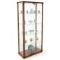 Glass Display Case, Adjustable Shelves, Locking, Ships Unassembled - Wooden