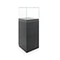 20"w Pedestal Display Case with Locking Slide-Out Top and Storage - Black or White