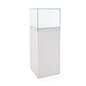 20"w Pedestal Display Case with Locking Slide-Out Top and Storage - Black or White