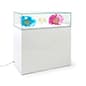 39"w Glass Display Case, LED Surface Light, Removable Top, Floor Standing - White