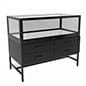 48" Glass Showcase Display Cabinet w/ Locking Drawers, Tempered Glass, and LED Lights