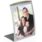 8" x 11.5" Countertop Sign Holder, Magnetic Lens, Curved Frame - Silver