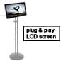 21.5" Digital Photo Frame w/ Silver Floor Stand for Audio, Video, and Photo Playback