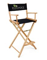 Wooden Director's Chair, Folding, 29" High Canvas Seat - Black w/ Full Color Printing Custom directors chair with eco-friendly material