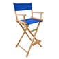 Folding Directors Chair, Folding, 29" High Canvas Seat - Blue