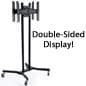 TV Stand with 2 Mounts for Monitors 37-70", Double-sided, Locking Wheels - Black