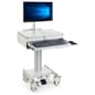 Computer Cart for (1) 15”-27” Screen, Height Adjustable, Locking Drawer – Gray