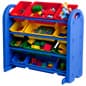 Children's Plastic Storage Unit for Floor, 12 Removable Bins - Blue