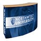 61"w Portable Counter with Inner Shelves and Recycled Material Graphics - Black