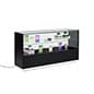 72" Retail Display Counter w/ LED Lights, Color-Changing Base, Tempered Glass - Black