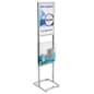 14" x 22" Floor Standing Sign Holder, Acrylic Ballot Box, Lockable - Chrome