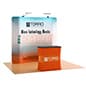 8' Curved Trade Show Kit with Custom Printing, Portable Counter - Full Color