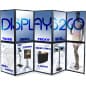 121"w Floor Standing Hook & Loop Display Board, 10 Custom Printed Panels - Blue