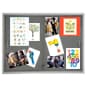 Enclosed Bulletin Board with 2 Locking Doors - Silver with Gray Fabric